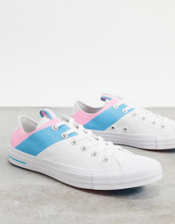 Converse Chuck Taylor All Star Ox Trans Flag Bijele Roze Plave - Ženske Tenisice | 40386OTEN